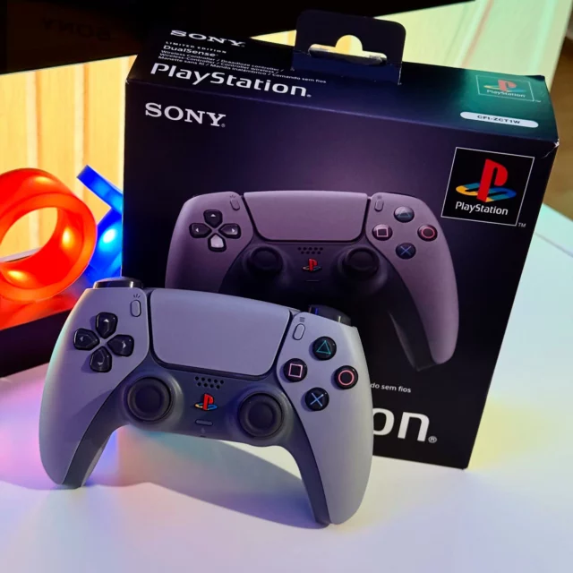 PS5 DualSense Wireless Controller 🎮 30th Anniversary Limited Edition. 🙌🏼🤓 And PS4 Controller 20th Anniversary Limited Edition. 🎉 #PlayStation #PS5 #DualSense #Controller #30thanniversary #GamerGirl #PS4